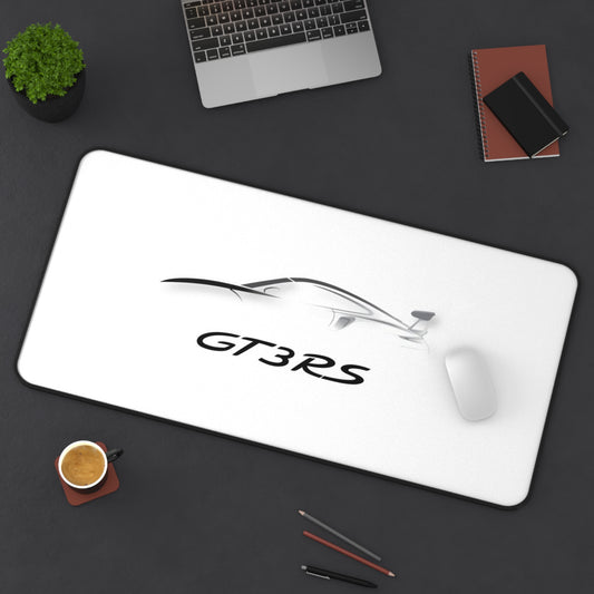 Porsche GT3RS race car outline Desk Mat | minimalist automotive mousepad