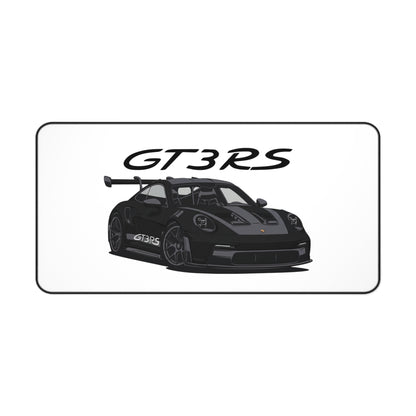 Black Porsche GT3 RS Illustration Desk Mat | Racing Car Mouse Pad