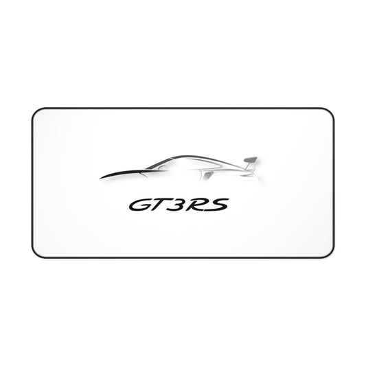 Porsche GT3RS race car outline Desk Mat | minimalist automotive mousepad
